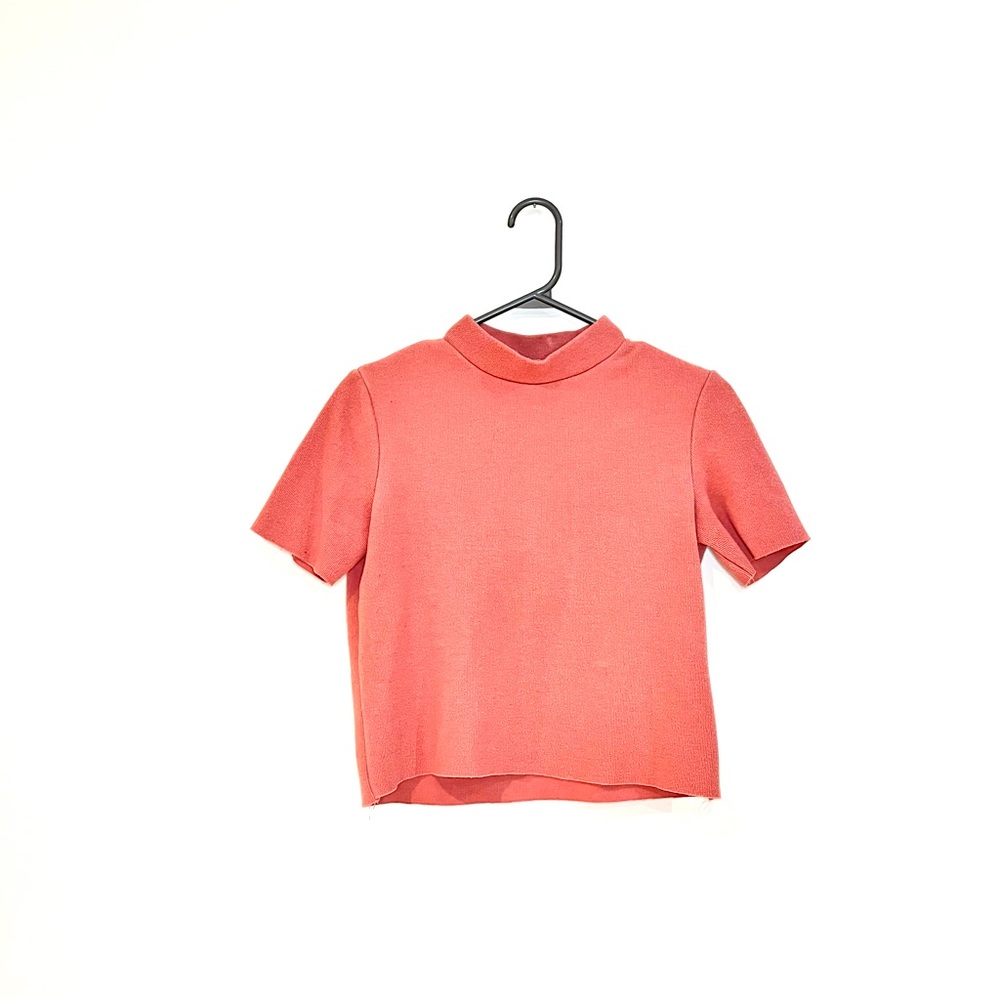 Zara Trafaluc Pink Mock Neck Short Sleeve Top Sweater - Size S